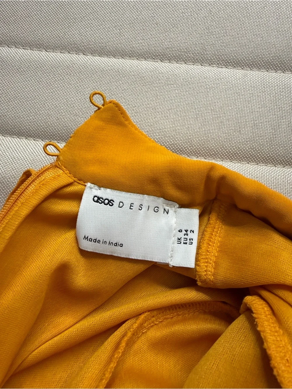 ASOS Long Sleeve Gown in Mustard - Picture 3 of 6